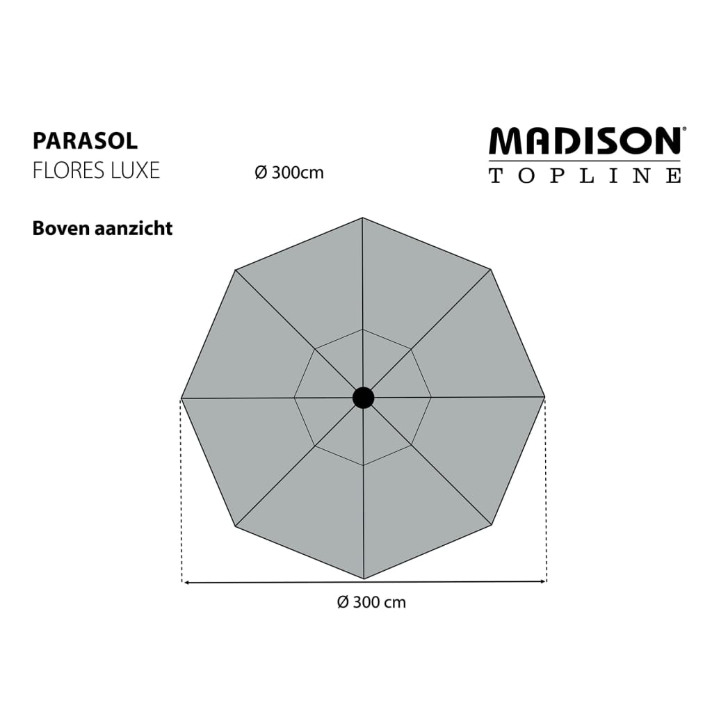 Trädgårdsparasoll Flores Lux 300 cm rund ecru