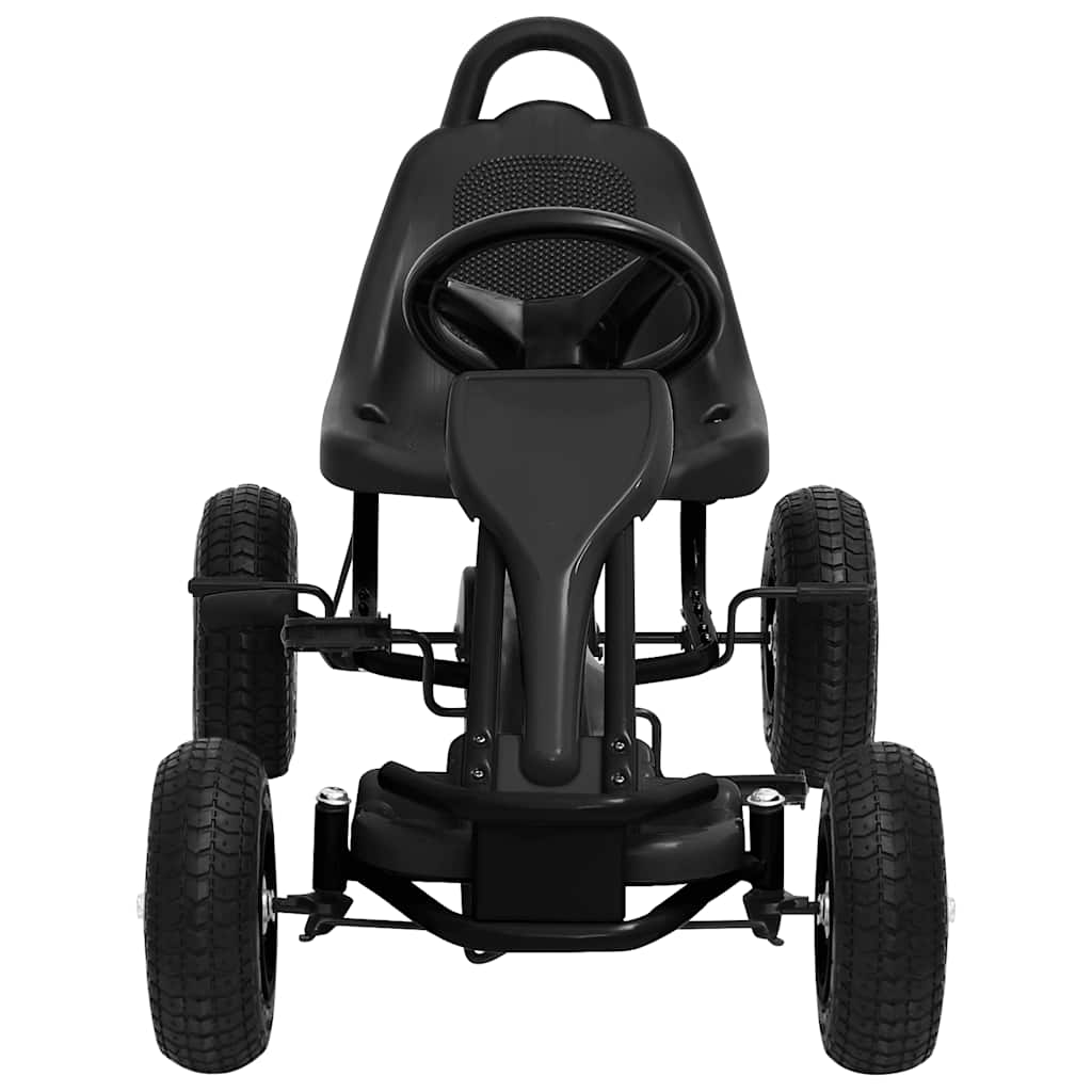 Pedaldriven gokart med luftfyllda däck svart