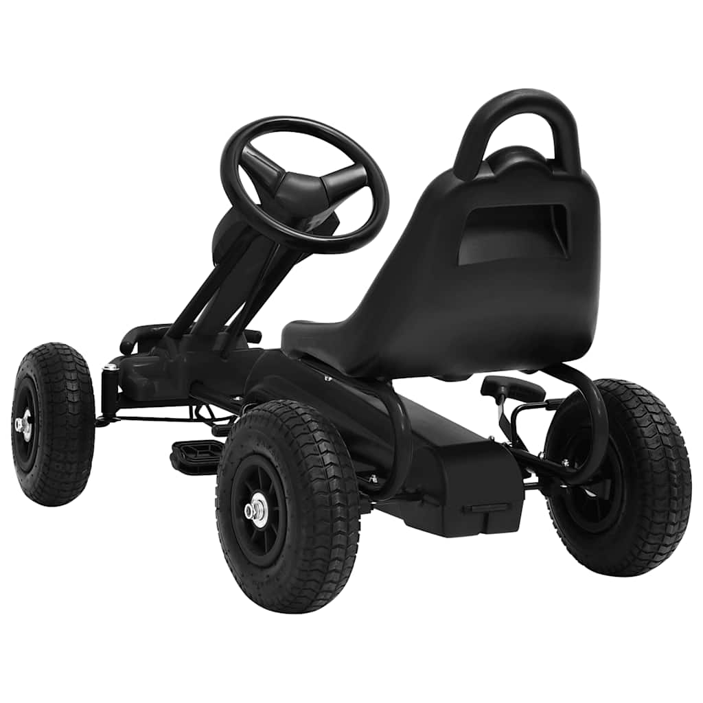 Pedaldriven gokart med luftfyllda däck svart