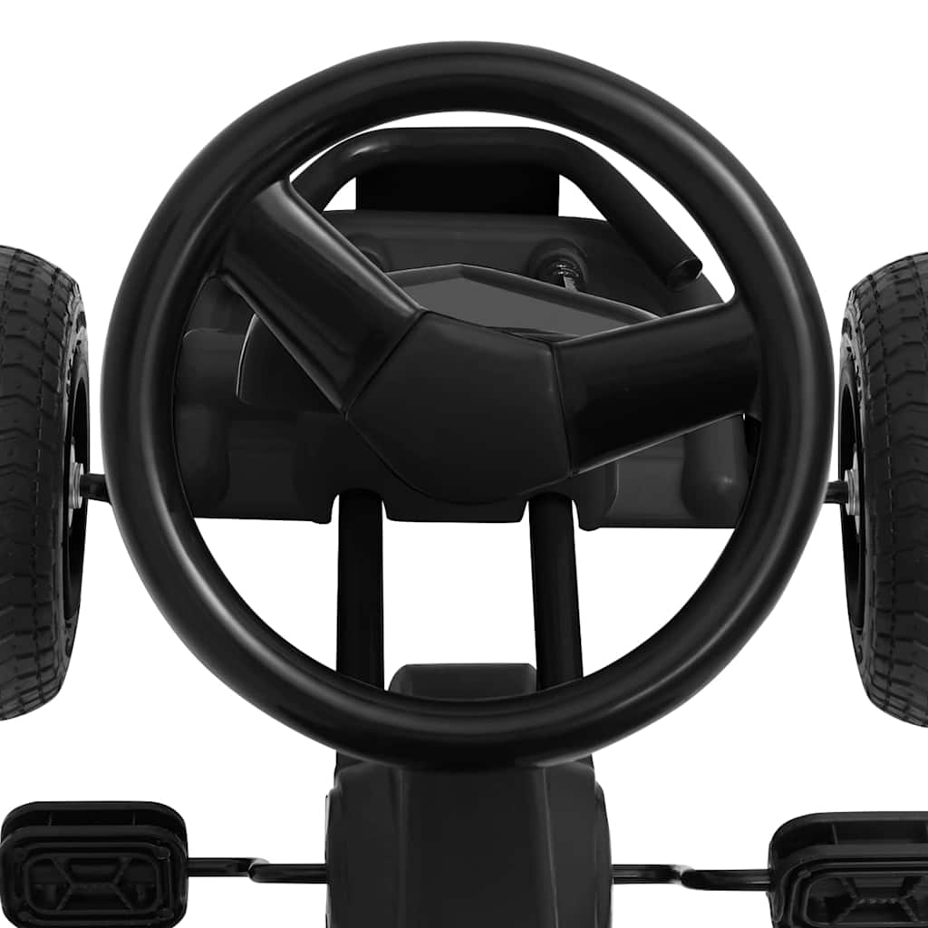 Pedaldriven gokart med luftfyllda däck svart