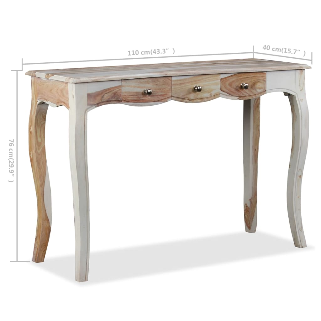 Skänk med 3 lådor massivt sheeshamträ 110x40x76 cm