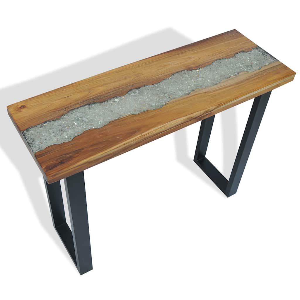 Konsolbord i teak 100x35x75 cm