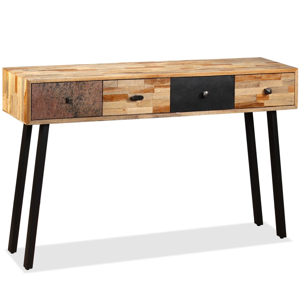 Konsolbord massivt återvunnet teakträ 120x30x76 cm