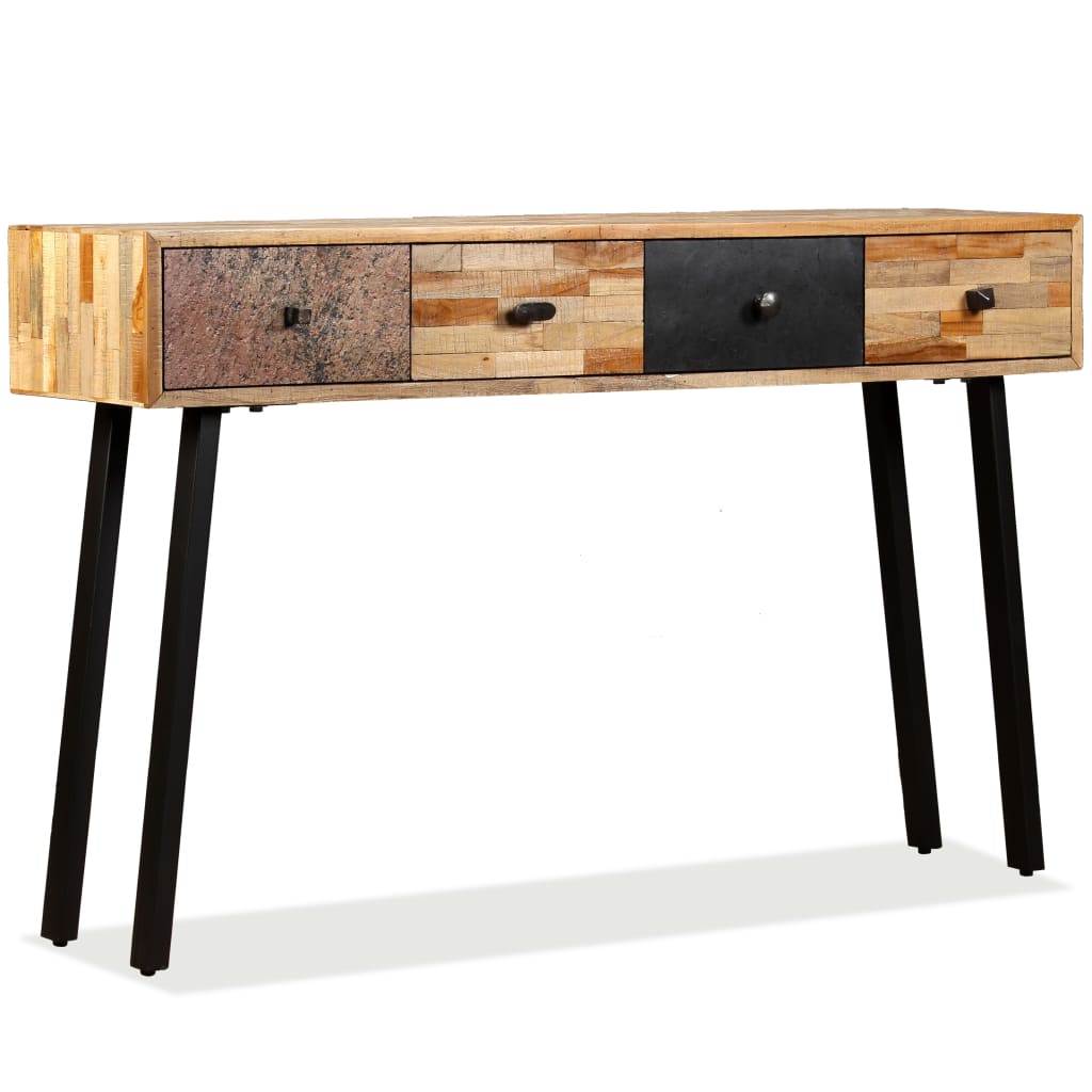 Konsolbord massivt återvunnet teakträ 120x30x76 cm