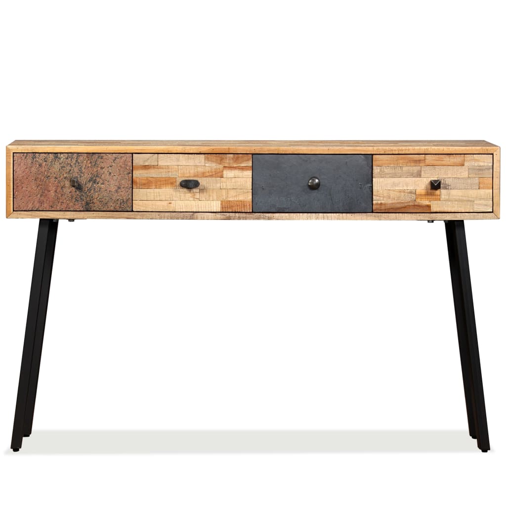 Konsolbord massivt återvunnet teakträ 120x30x76 cm