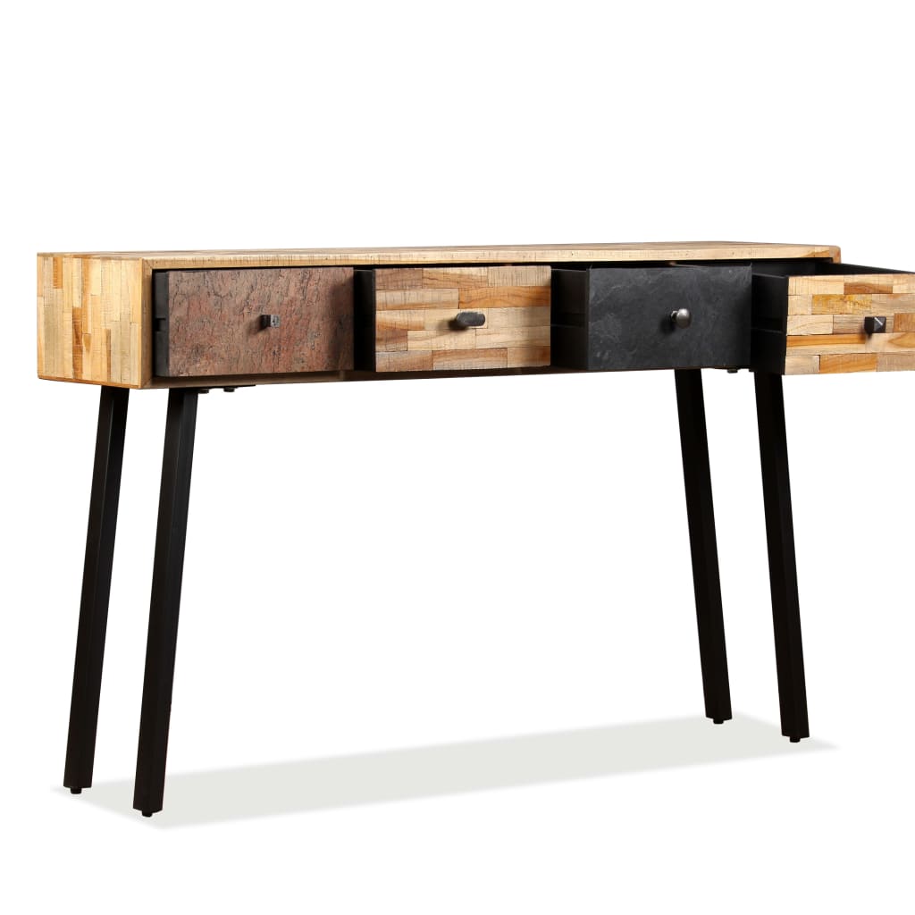Konsolbord massivt återvunnet teakträ 120x30x76 cm
