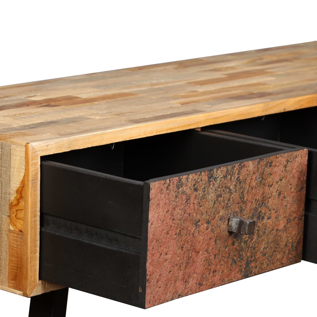 Konsolbord massivt återvunnet teakträ 120x30x76 cm
