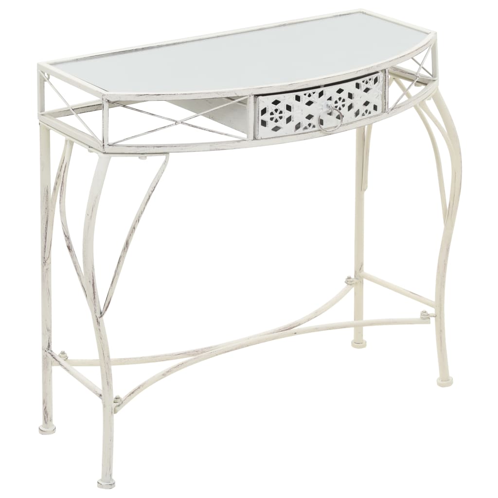 Sidobord fransk stil metall 82x39x76 cm vit