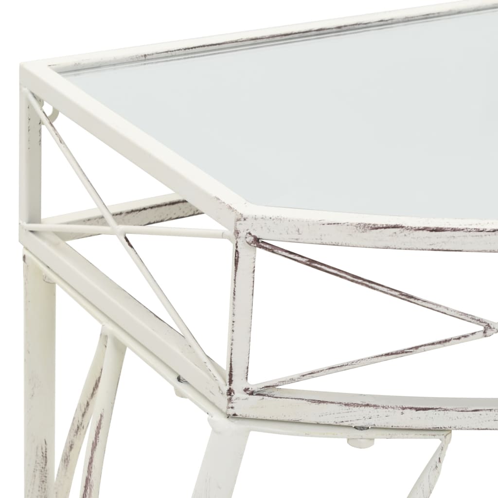 Sidobord fransk stil metall 82x39x76 cm vit
