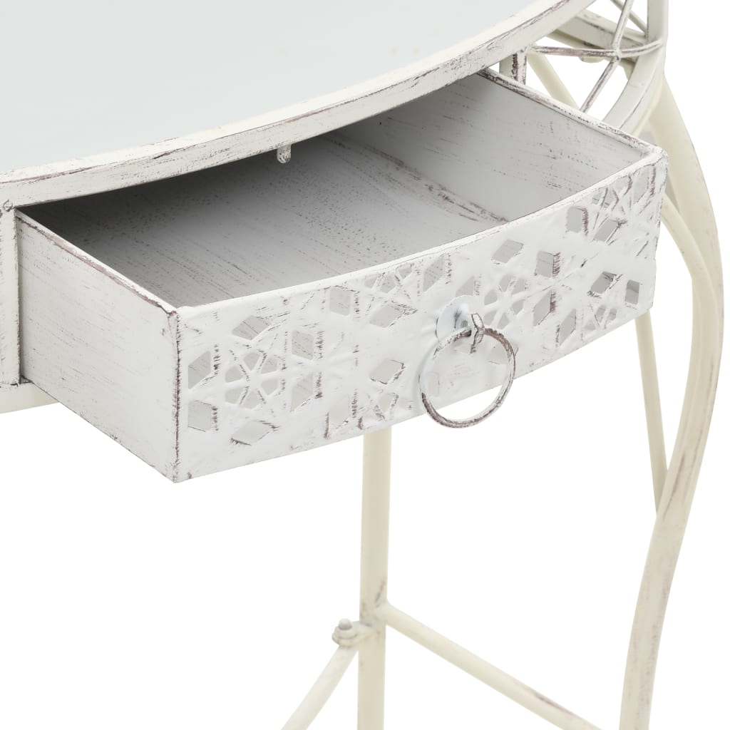 Sidobord fransk stil metall 82x39x76 cm vit