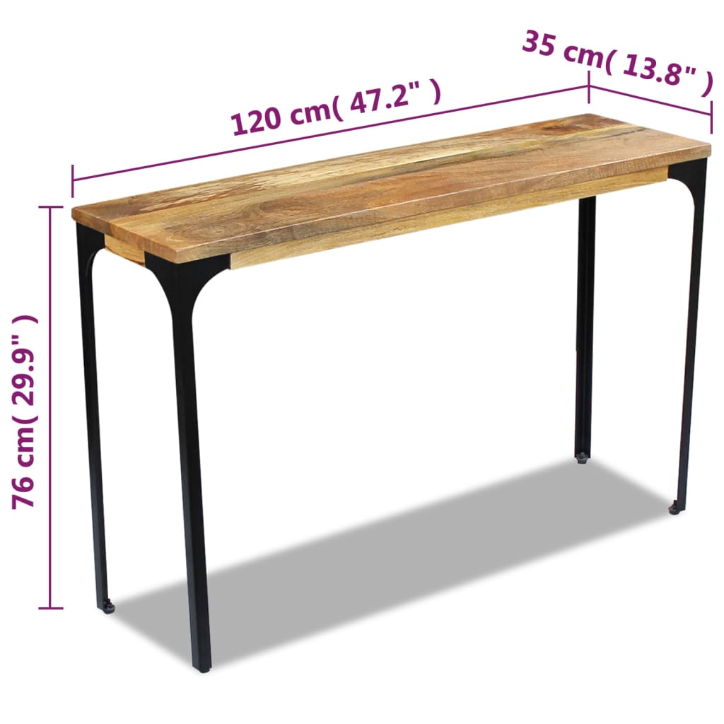 Konsolbord mangoträ 120x35x76 cm