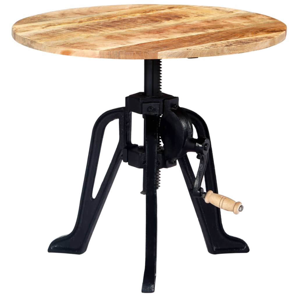 Sidobord 60x(46-63) cm massivt mangoträ och gjutjärn