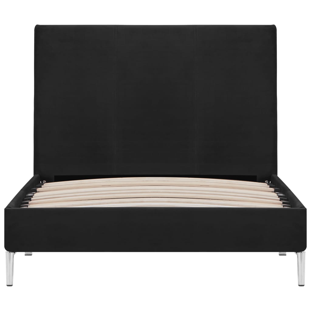 Sängram utan madrass svart tyg 90x200 cm