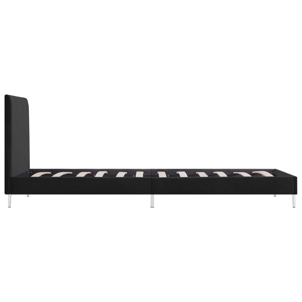 Sängram utan madrass svart tyg 90x200 cm