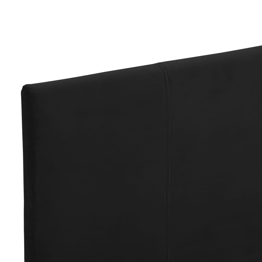 Sängram utan madrass svart tyg 90x200 cm