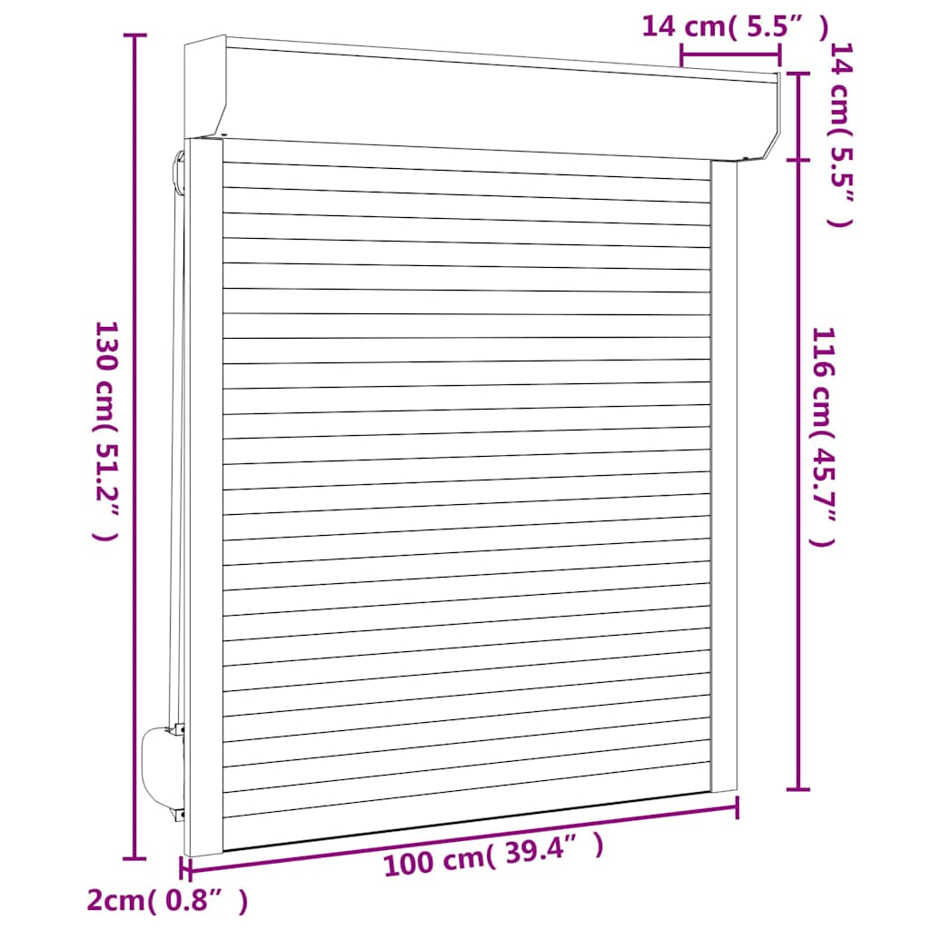 Rulljalusi aluminium 100x130 cm antracit