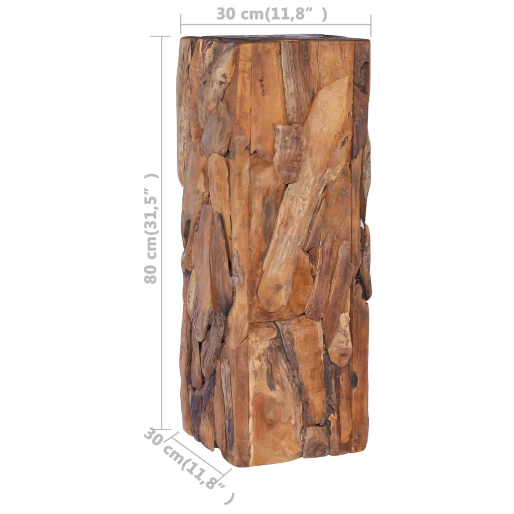 Sidobord 30x30x80 cm massiv teak