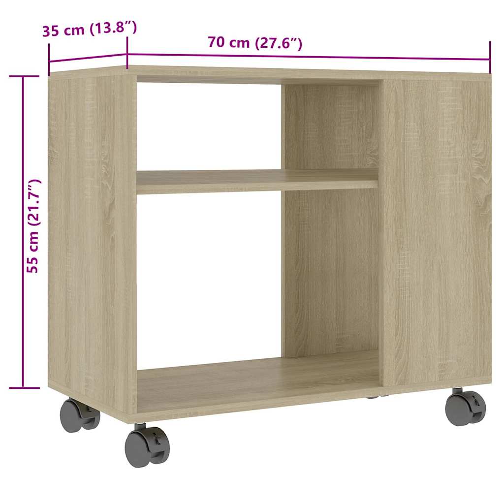 Sidobord sonoma-ek 70x35x55 cm konstruerat trä