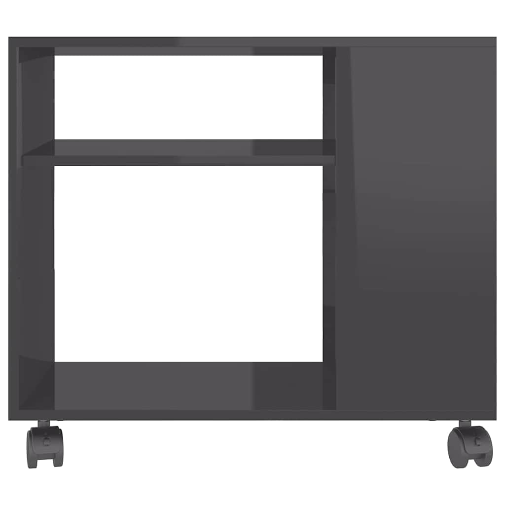 Sidobord grå högglans 70x35x55 cm konstruerat trä