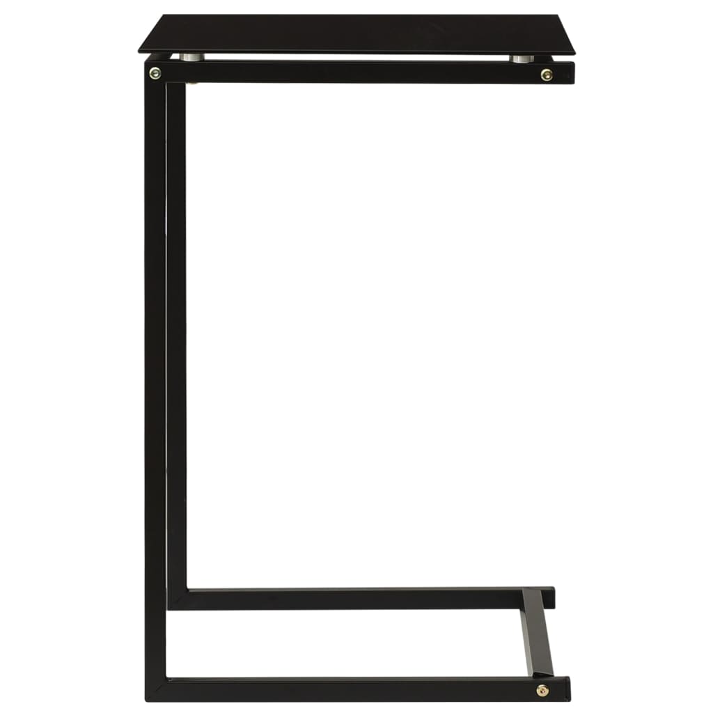 Sidobord svart 40x40x60 cm härdat glas