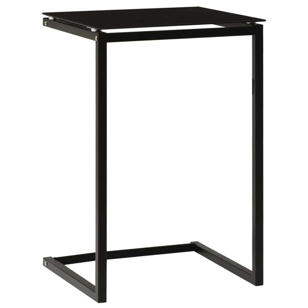 Sidobord svart 40x40x60 cm härdat glas