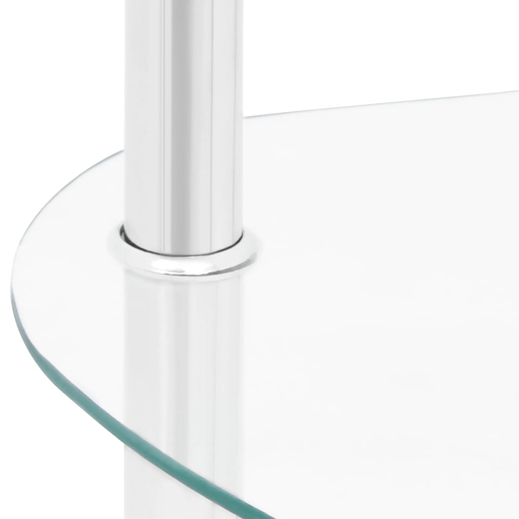 Sidobord med 2 hyllplan genomskinligt 38x38x50 cm härdat glas