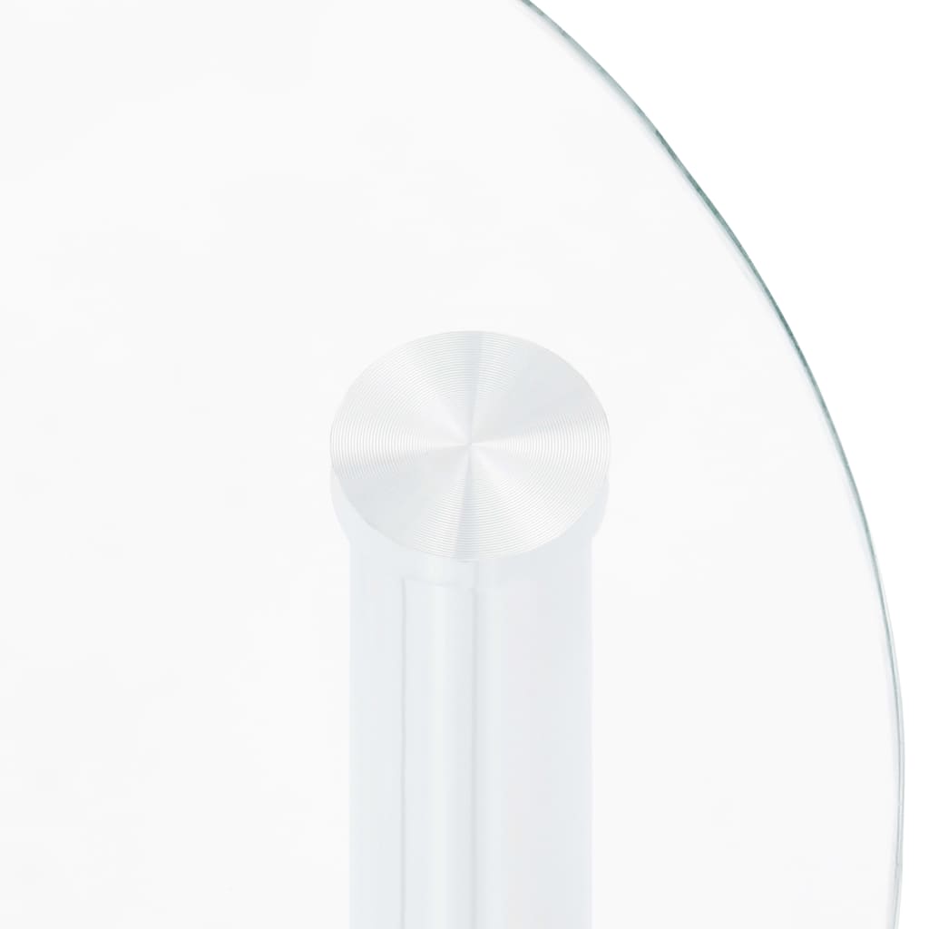 Sidobord med 2 hyllor transparent/svart 38x38x50 cm härdat glas