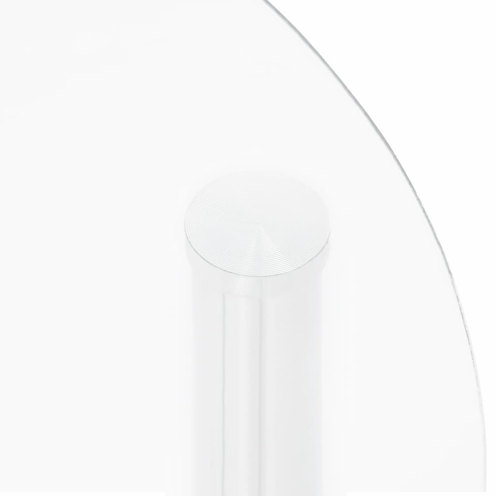 Sidobord med 2 hyllplan genomskinligt 38 cm härdat glas