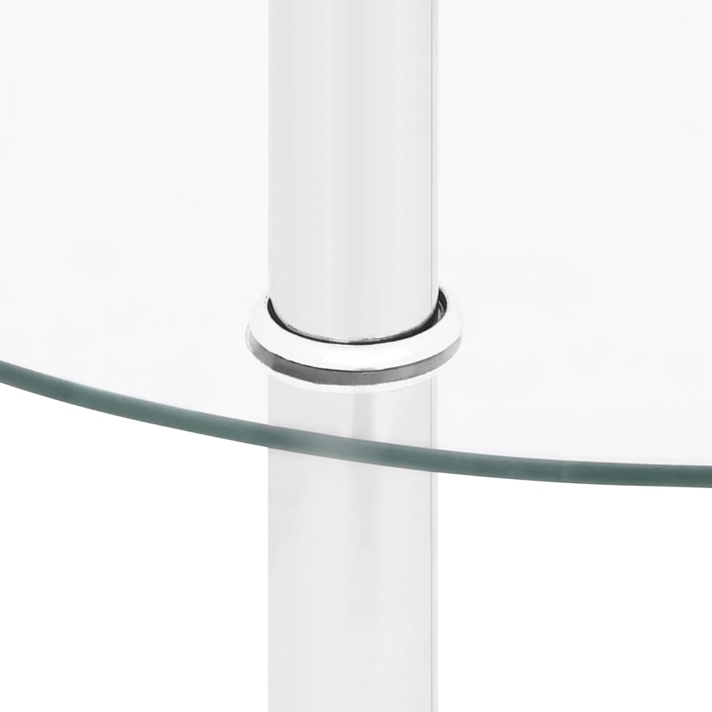 Sidobord med 2 hyllplan genomskinligt 38 cm härdat glas