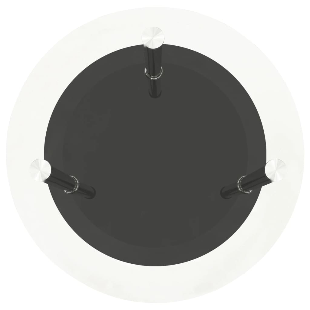 Sidobord med 2 hyllplan genomskinligt & svart 38 cm härdat glas