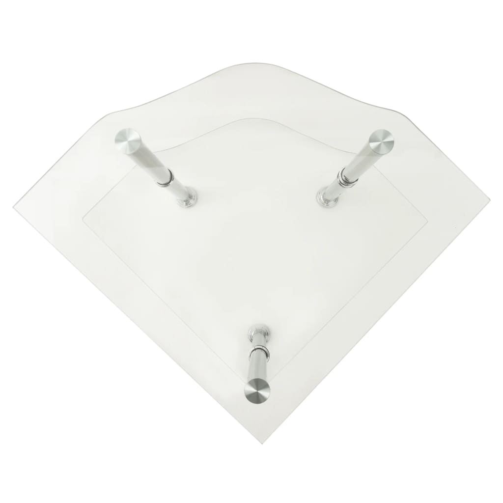 Sidobord med 2 hyllplan genomskinligt 38x38x50 cm härdat glas