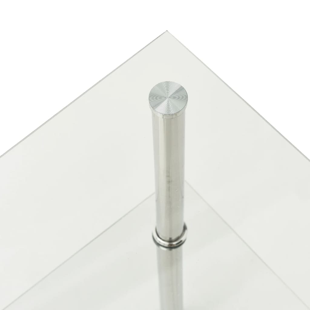 Sidobord med 2 hyllplan genomskinligt 38x38x50 cm härdat glas