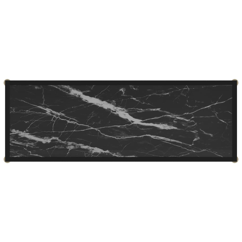 Konsolbord svart 100x35x75 cm härdat glas