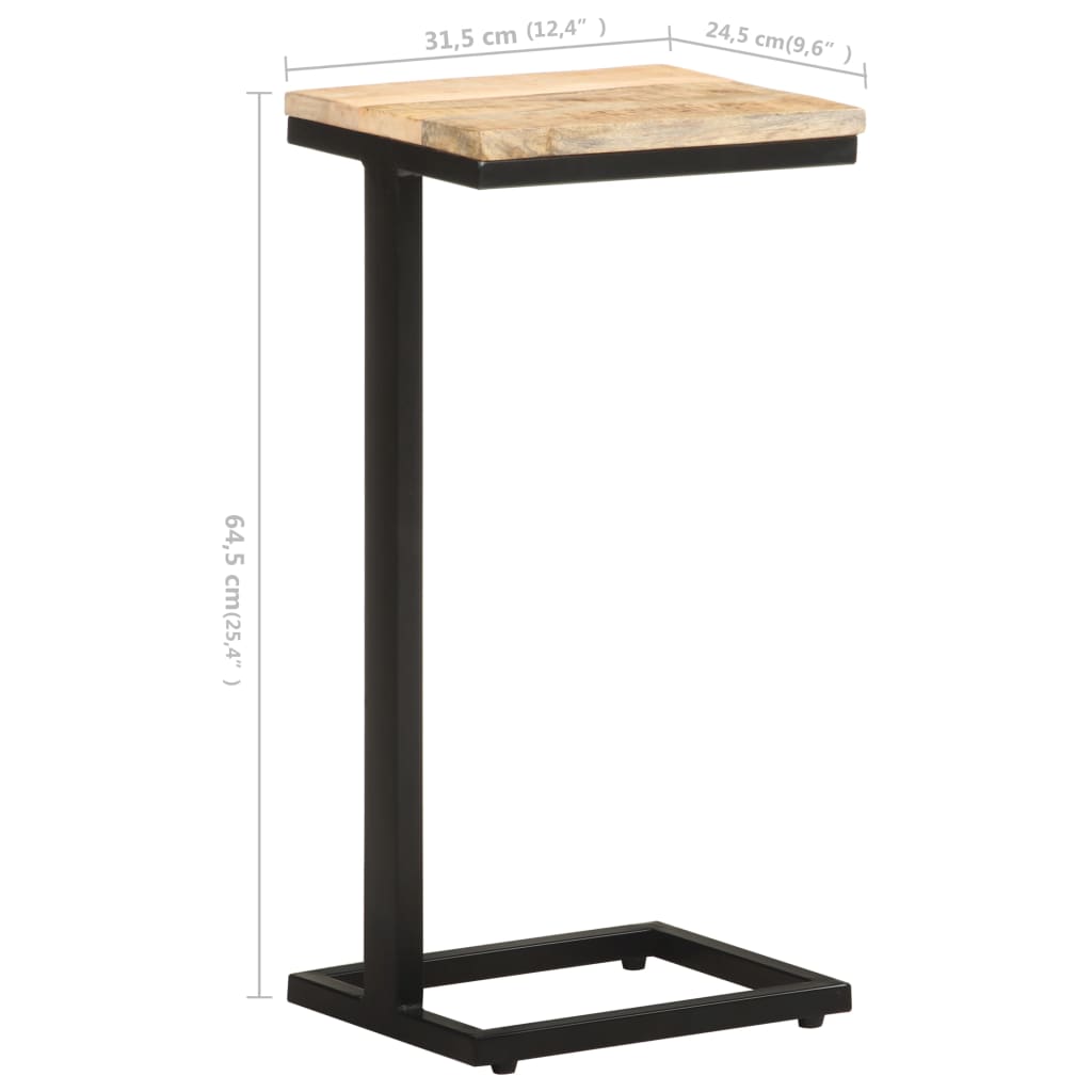 Sidobord 2 st 31,5x24,5x64,5 grovt mangoträ