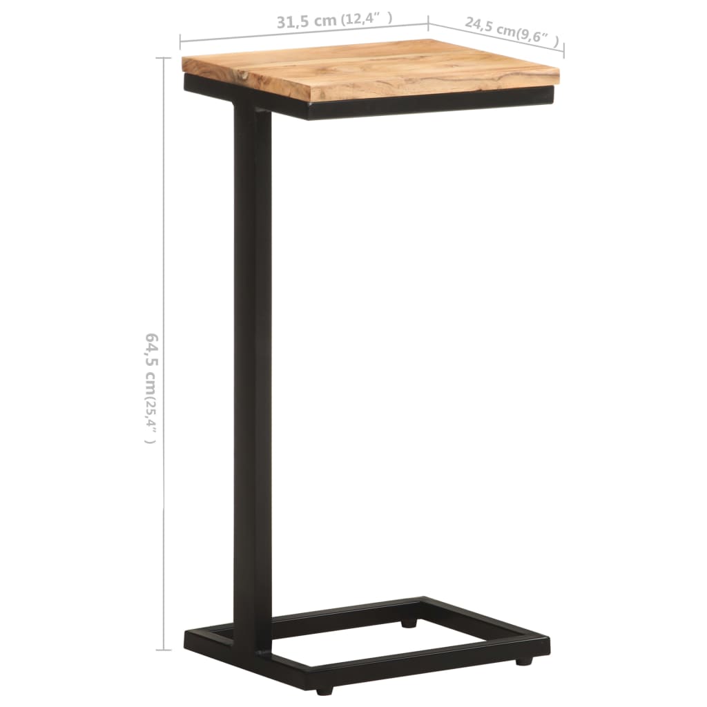Sidobord 2 st 31,5x24,5x64,5 massivt akaciaträ