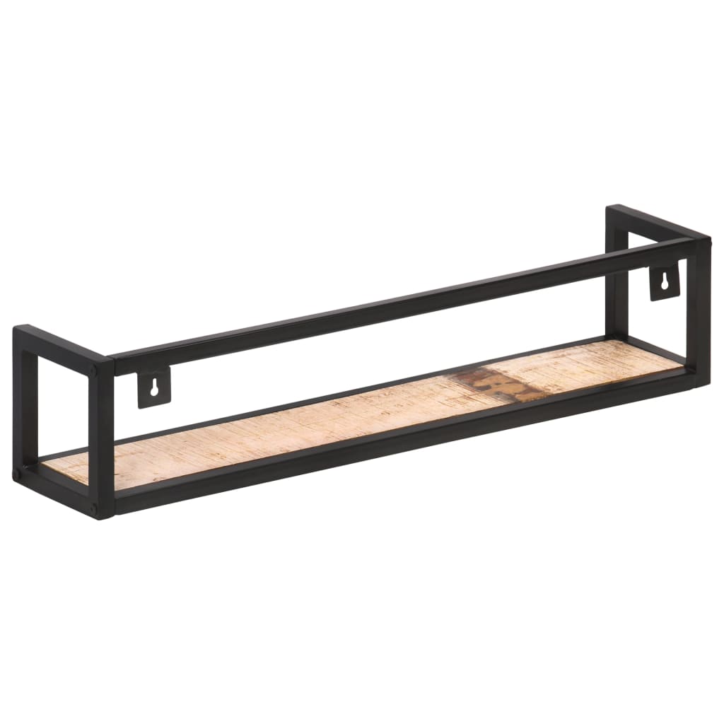 Vägghyllor 2 st 80 cm massivt återvunnet trä