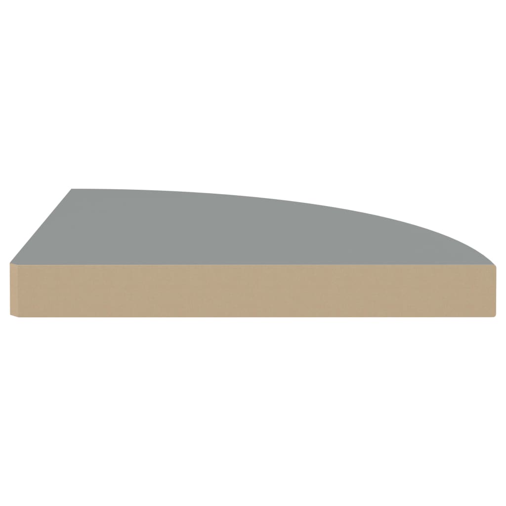 Svävande hörnhyllor 2 st grå 35x35x3,8 cm MDF
