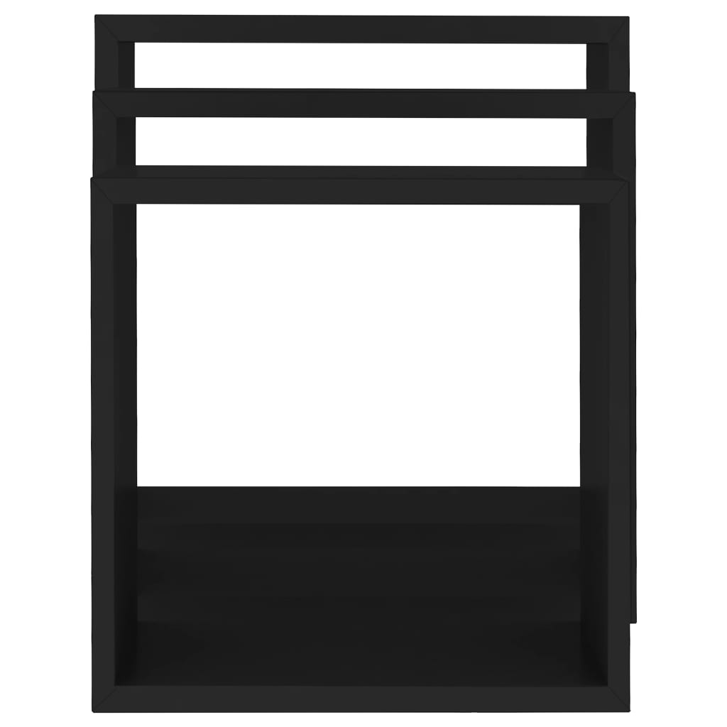Vägghyllor kub 3 st svart MDF
