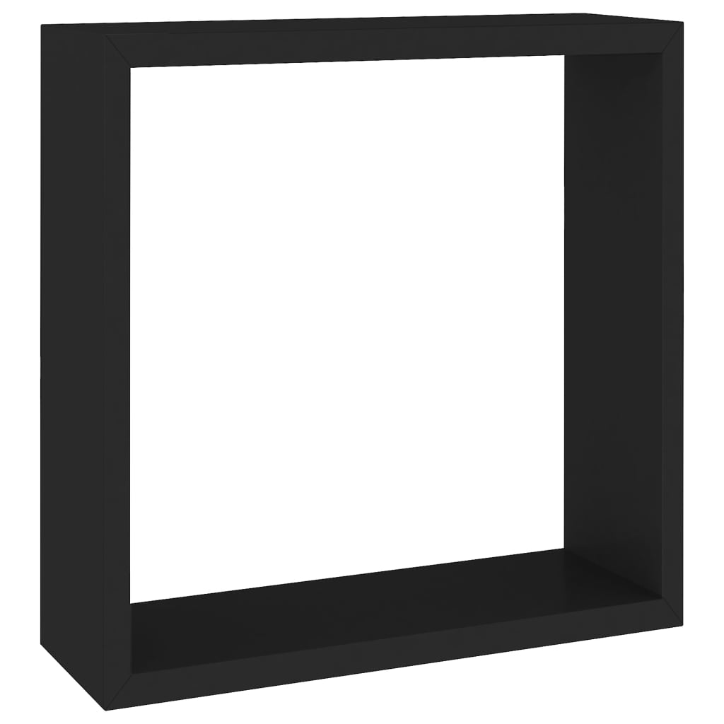 Vägghyllor kub 3 st svart MDF