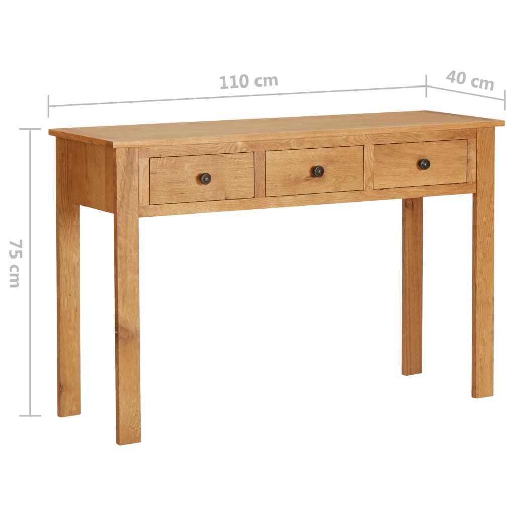 Sminkbord 110x40x75 cm massiv ek