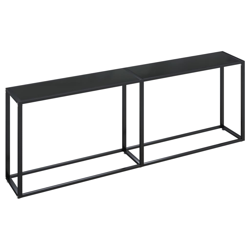 Konsolbord svart 220x35x75,5 cm härdat glas