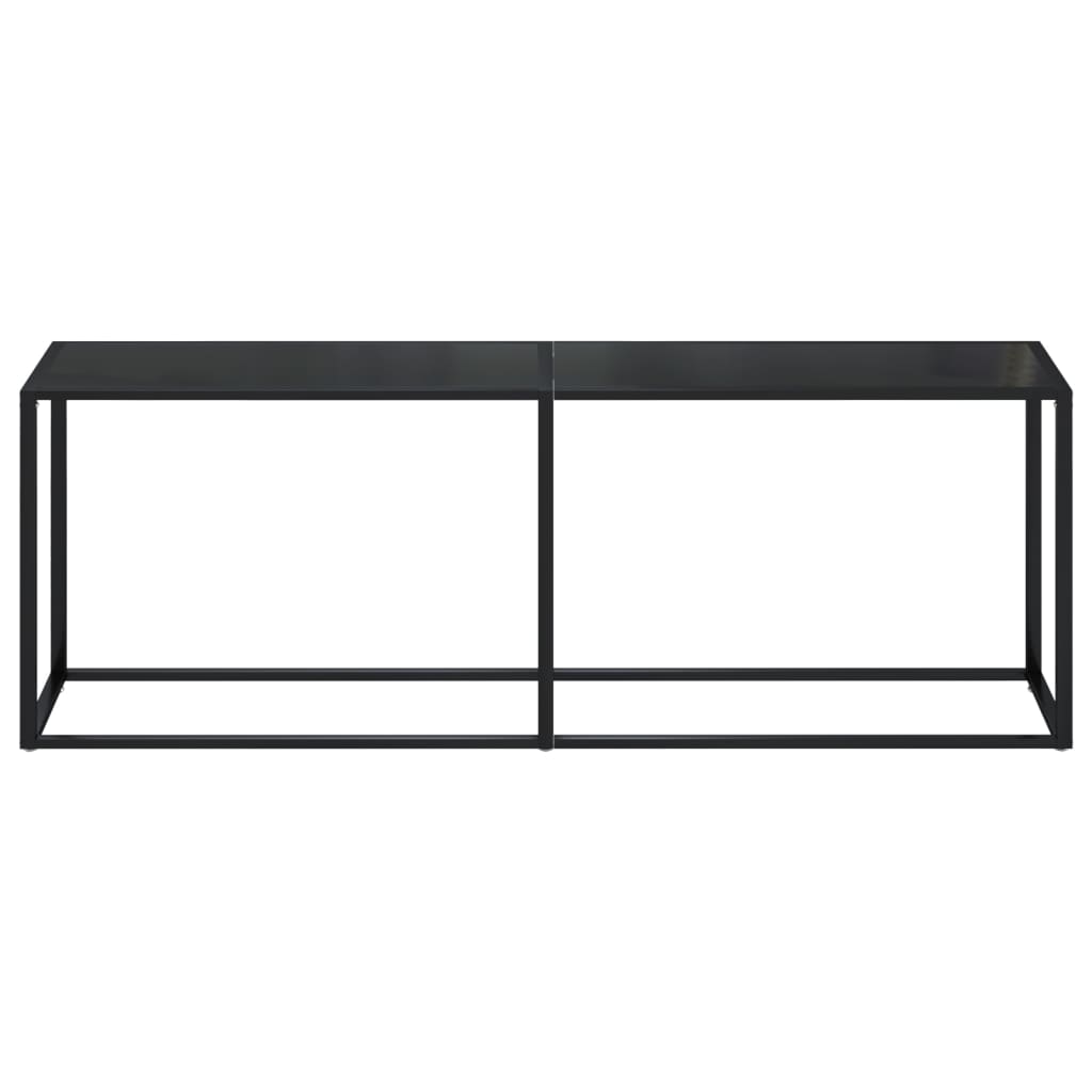 Konsolbord svart 220x35x75,5 cm härdat glas