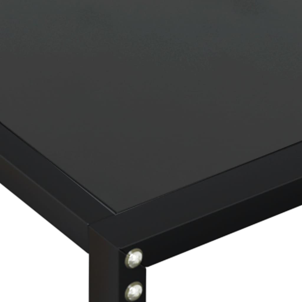 Konsolbord svart 220x35x75,5 cm härdat glas
