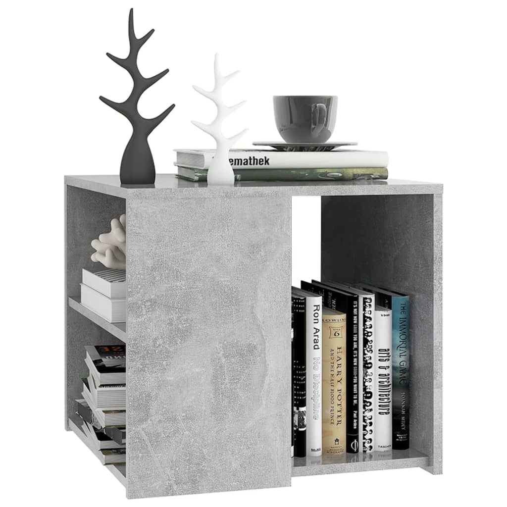 Sidobord betonggrå 50x50x45 cm konstruerat trä