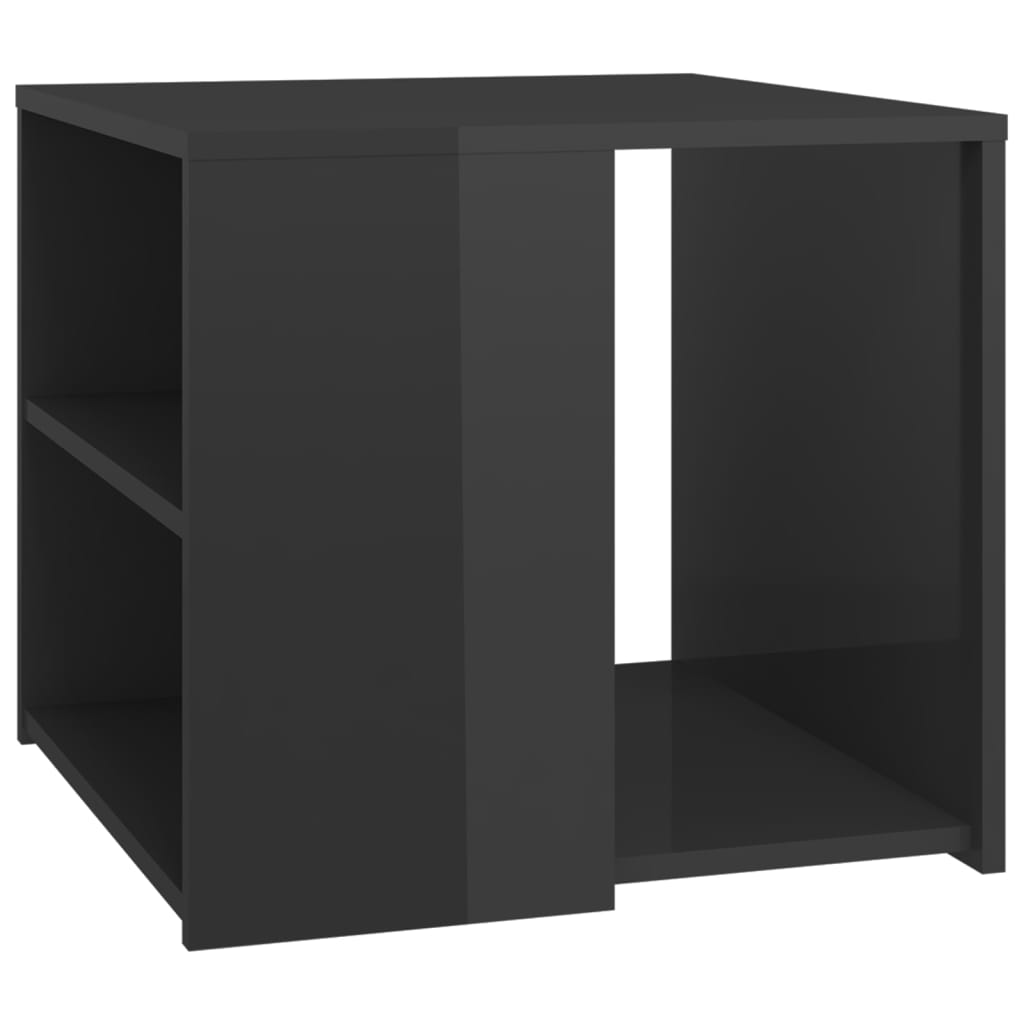 Sidobord grå högglans 50x50x45 cm konstruerat trä