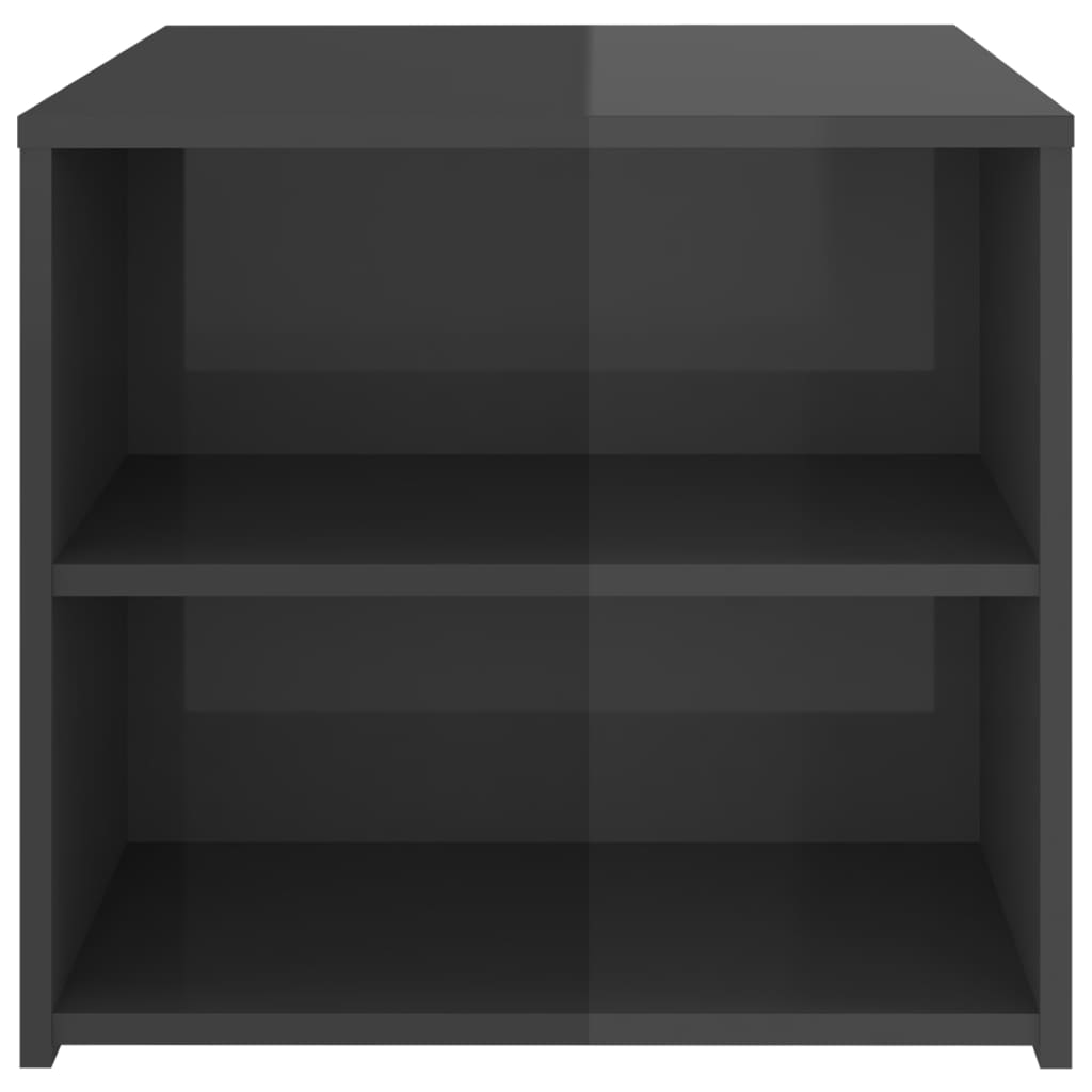Sidobord grå högglans 50x50x45 cm konstruerat trä