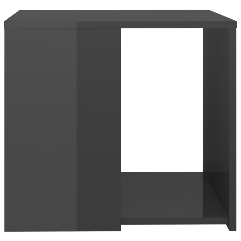 Sidobord grå högglans 50x50x45 cm konstruerat trä