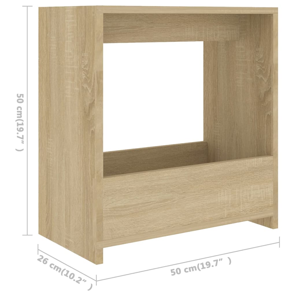 Sidobord sonoma-ek 50x26x50 cm konstruerat trä