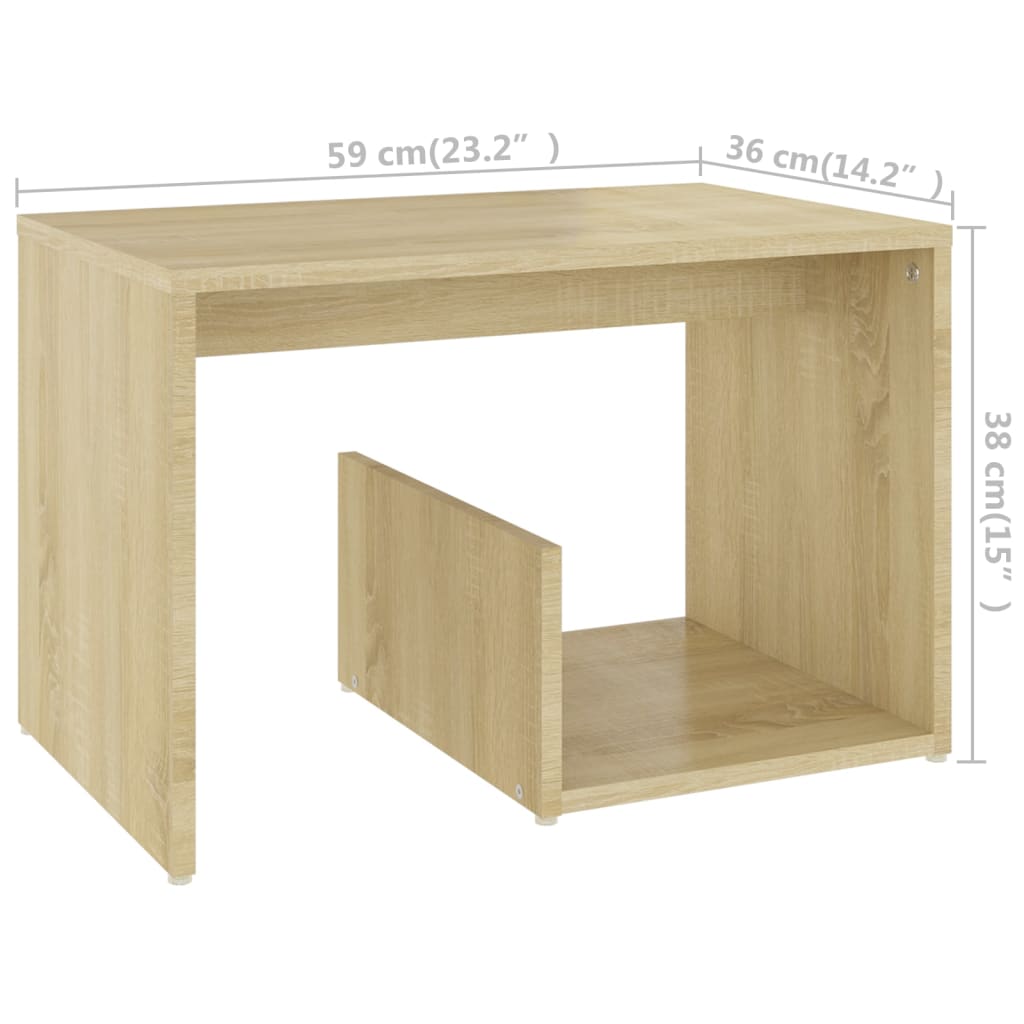 Sidobord sonoma-ek 59x36x38 cm konstruerat trä