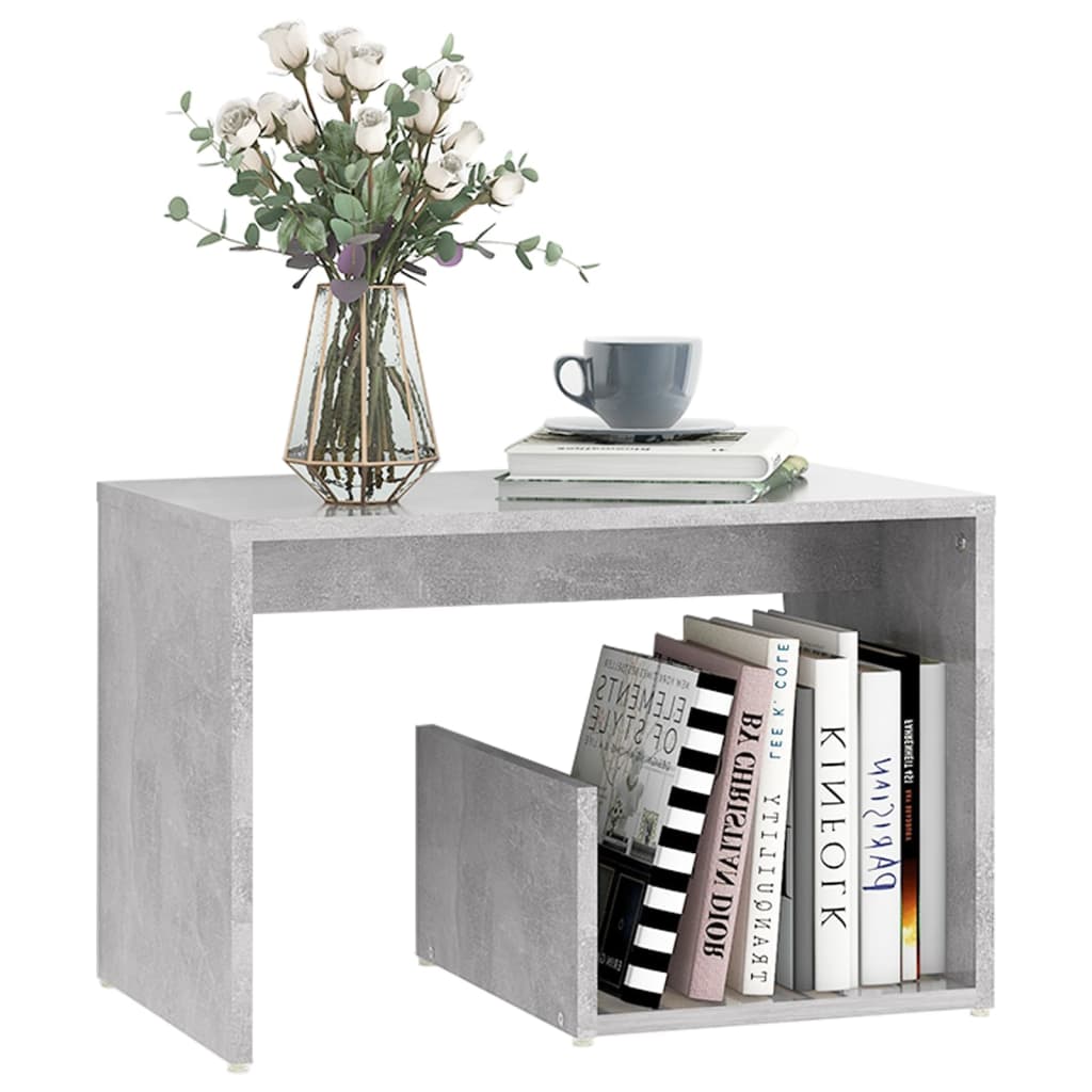 Sidobord betonggrå 59x36x38 cm konstruerat trä